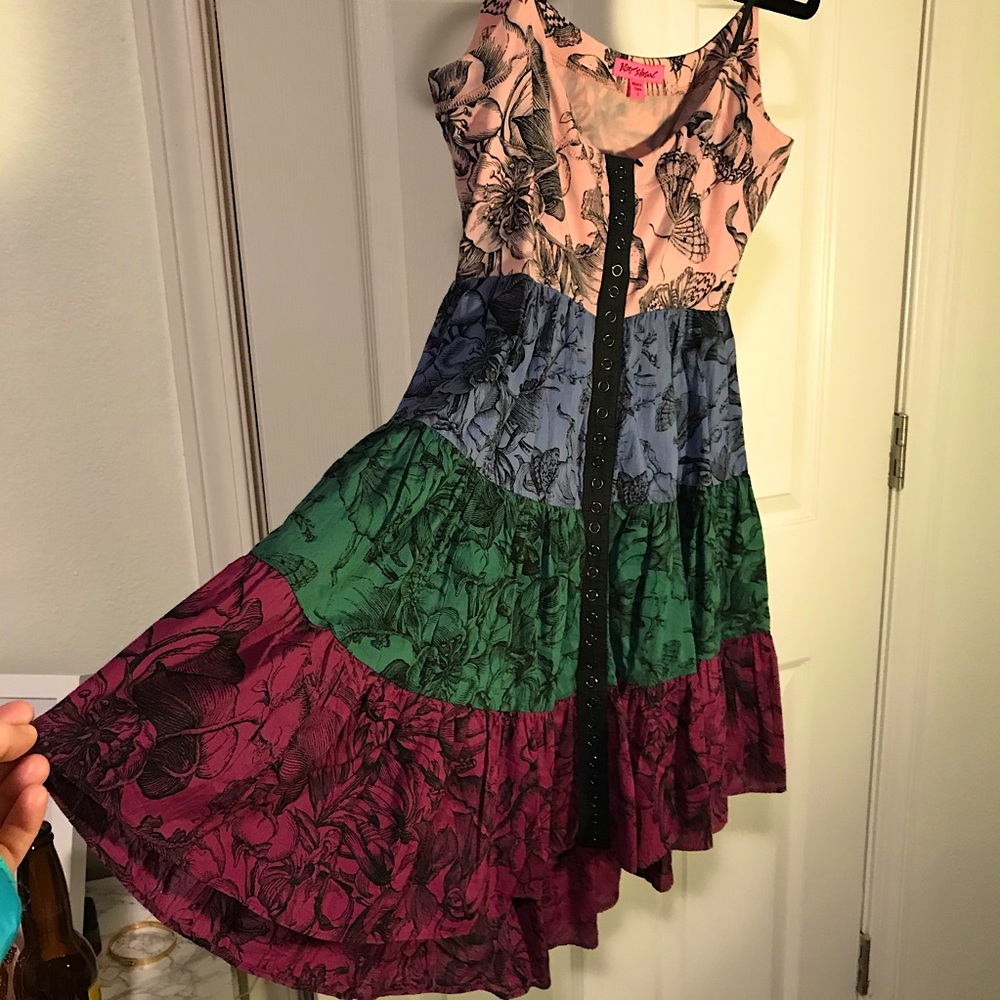 Betsey Johnson Floral Snap-Front Summer Sun Dress